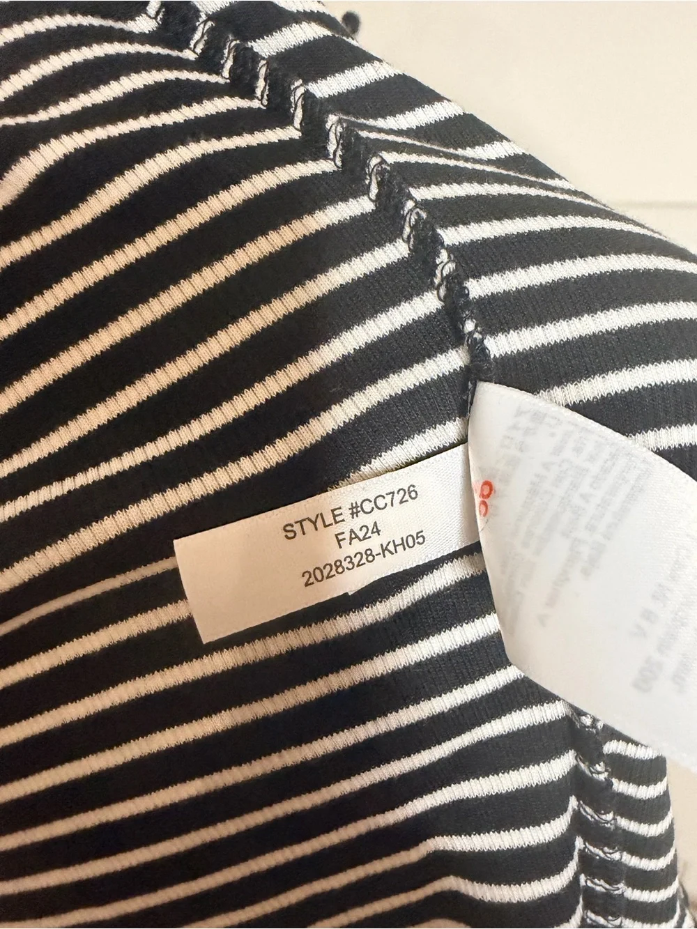 J. Crew Black & White Striped Fine Rib Lace Trim Cami